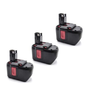 3x Bateria vhbw para ferramenta elétrica Bosch 2000 mAh 24 V NiMH