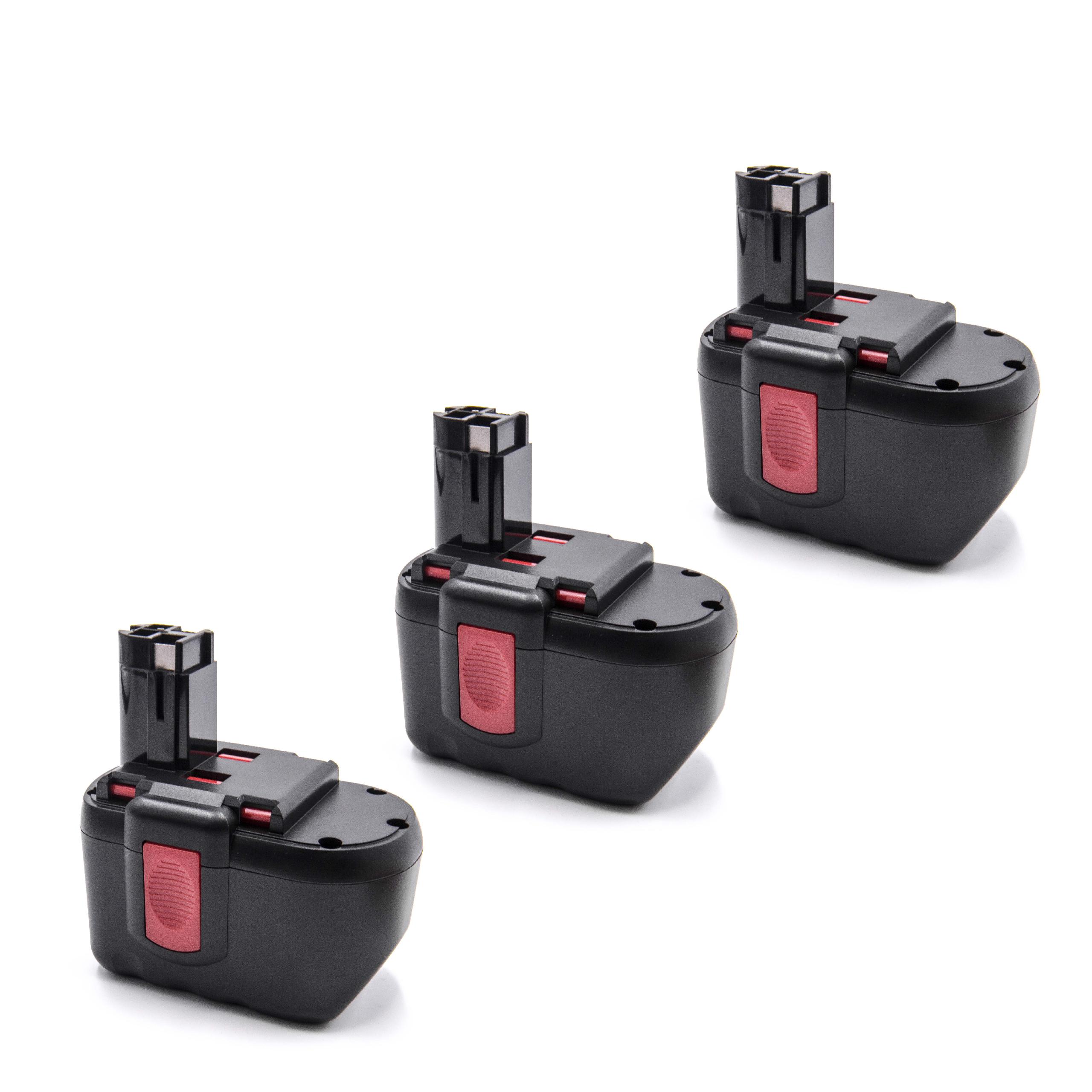 3x Bateria vhbw para ferramenta elétrica Bosch 2000 mAh 24 V NiMH
