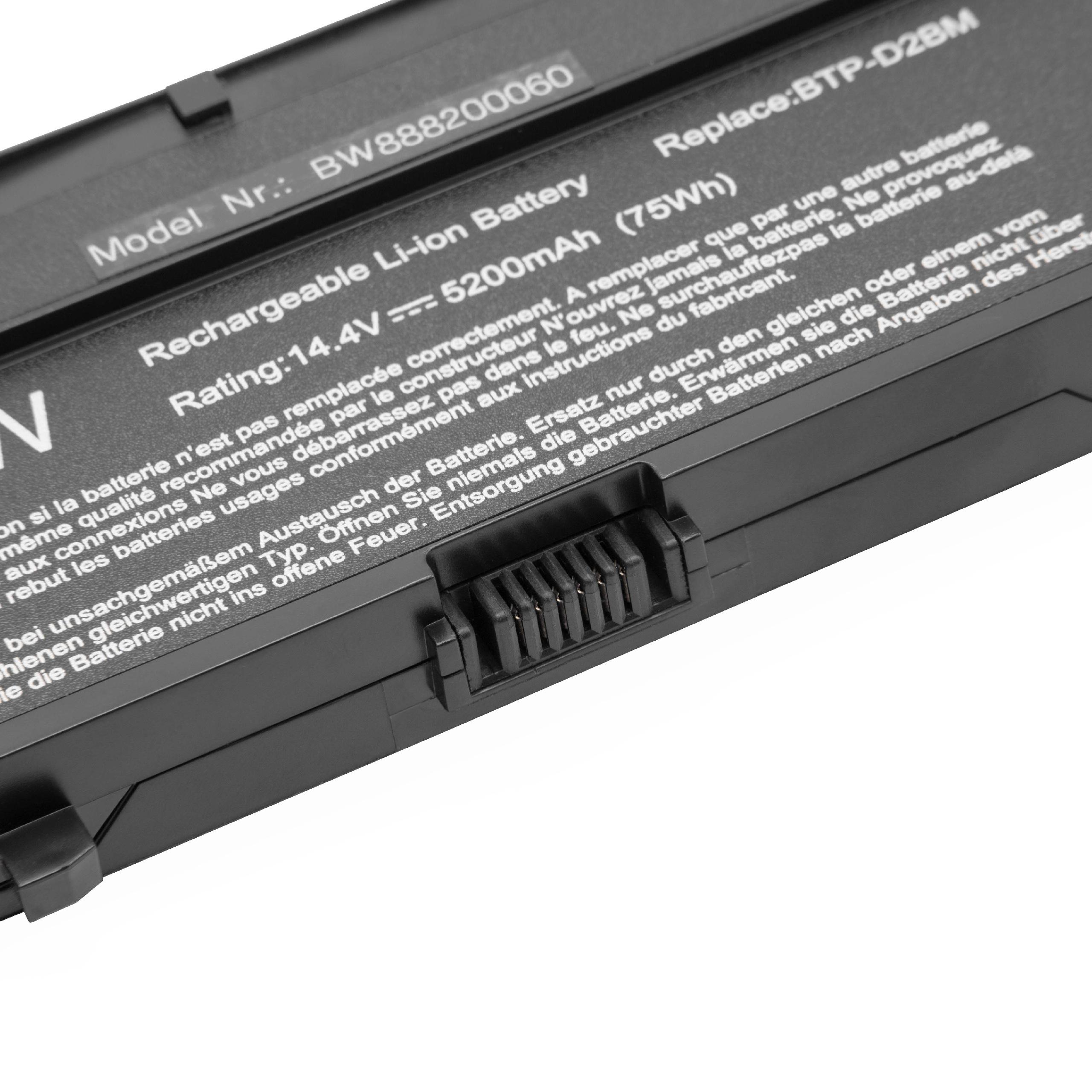 Bateria vhbw para portáteis Medion 40027608, BTP-CMBM 5200 mAh 14.4 V - Image 2