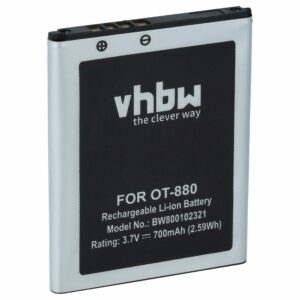 Bateria para Telemóvel vhbw Alcatel BY42 / BTR510AB 700 mAh 3.7 V Li-Ion