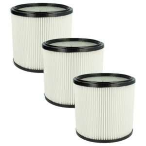 3x Filtro de cartucho vhbw para aspirador Starmix - Poliéster, Preto / Branco