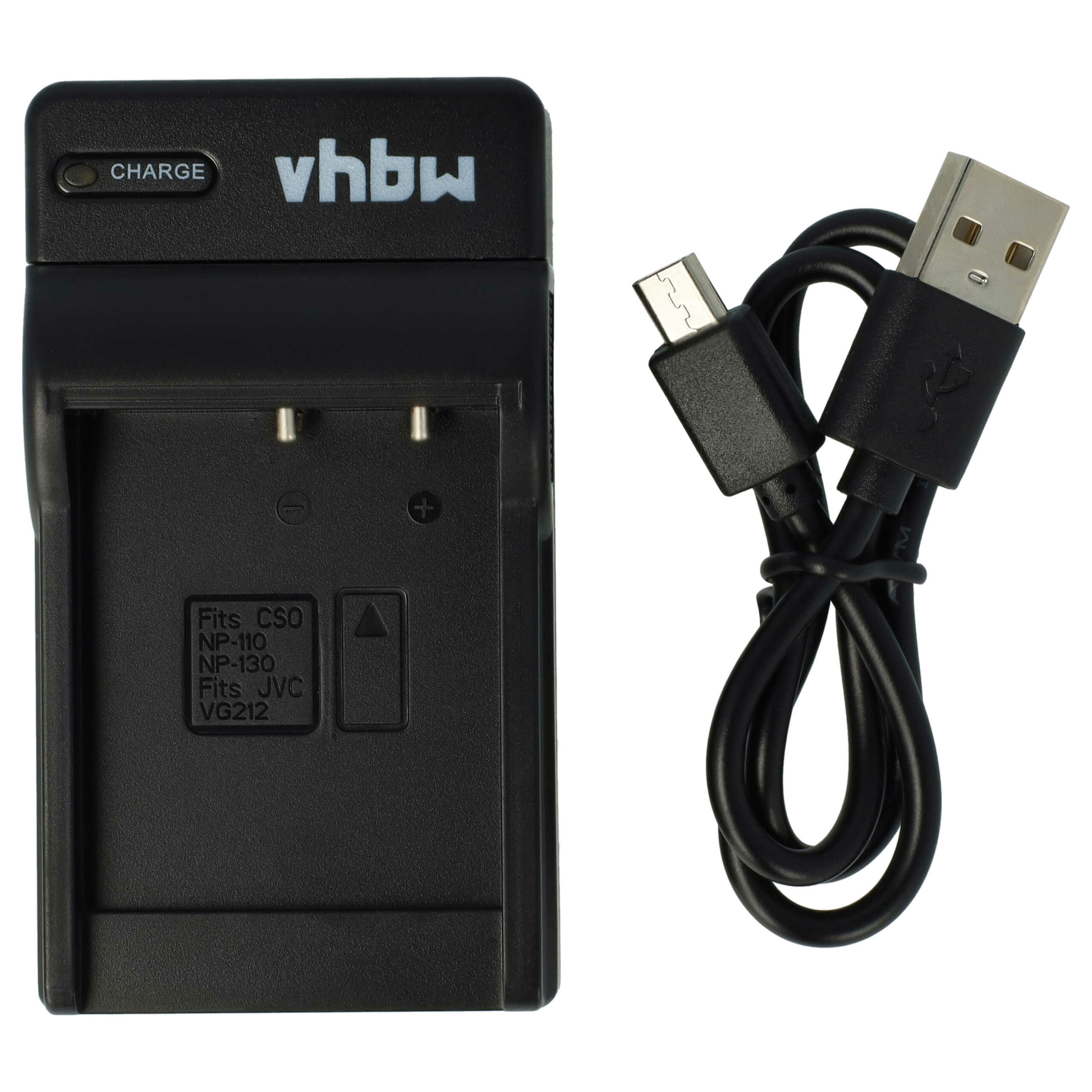 Carregador de Bateria USB-C vhbw + Cabo para JVC, Casio EX-TR100 - 0.5 A