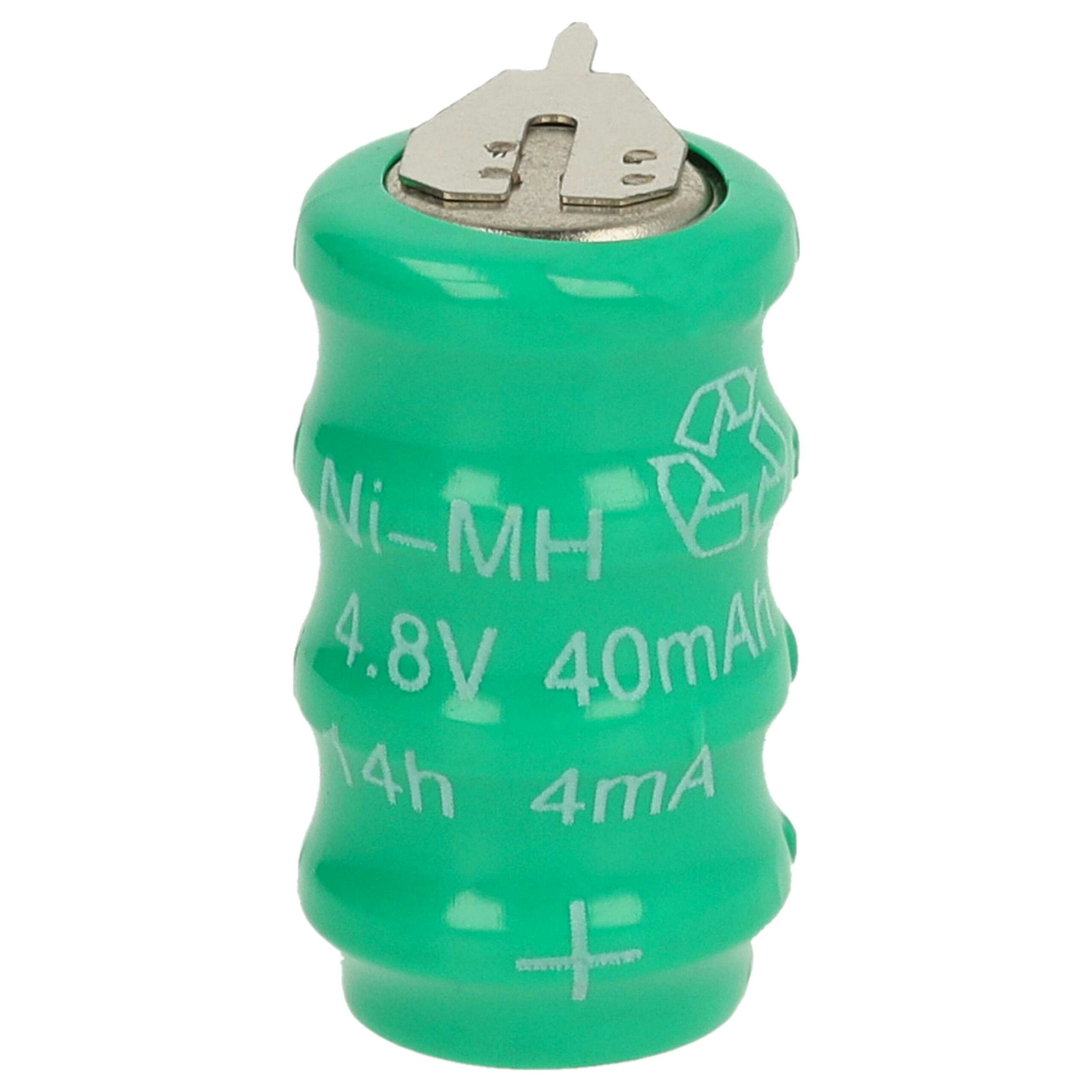 5x Pilha Botão vhbw V40H 2 Pinos para Modelismo e Lâmpadas Solares - 40 mAh 4.8 V NiMH - Image 3