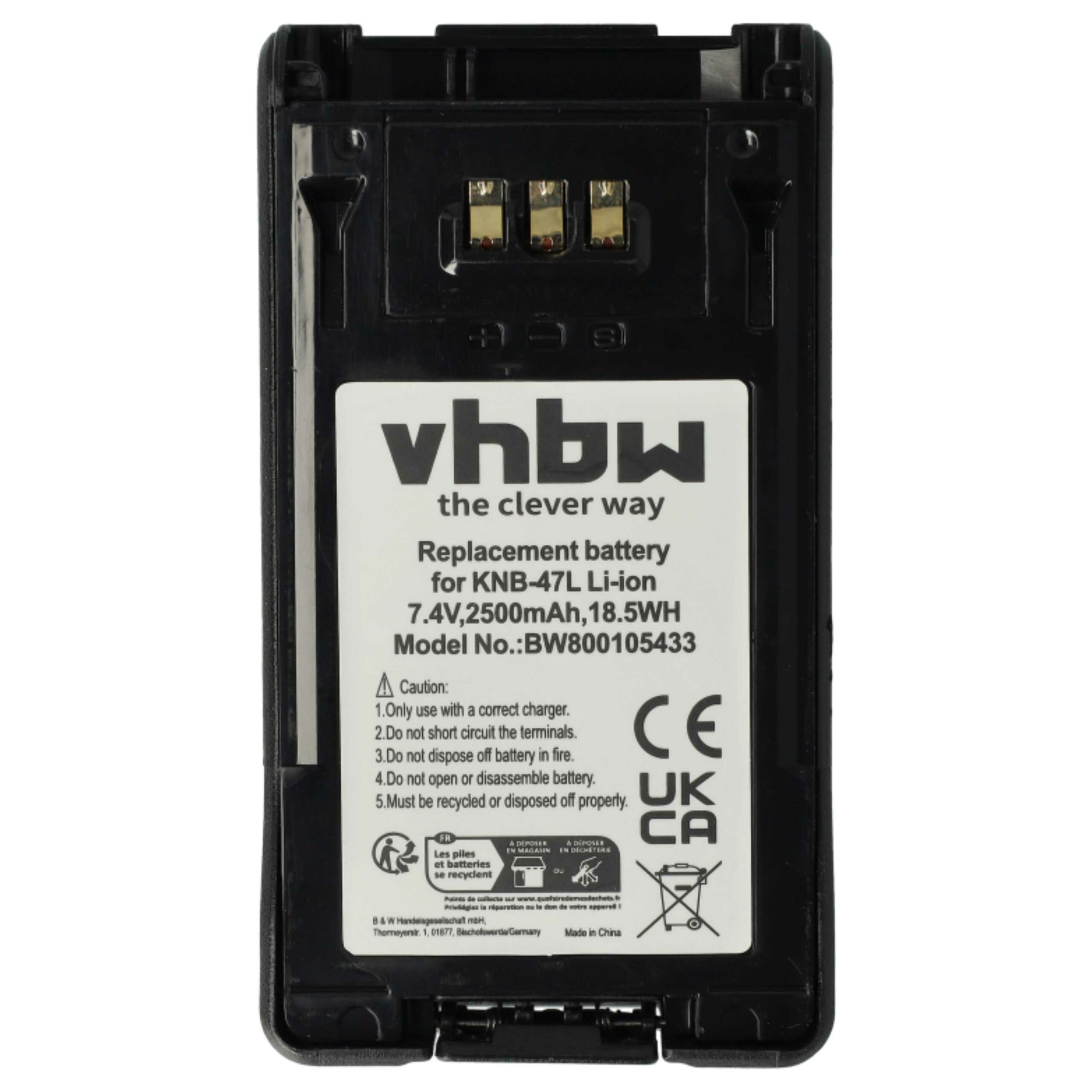 Bateria vhbw rádio 2500 mAh 7.4 V Li-Ion (substitui Kenwood KNB-47L, KNB-50NC) - 2 unidades - Image 3