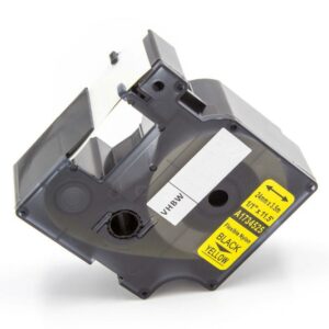 Fita de Etiquetas vhbw Substitui Dymo 1734525 - 24 mm Preto sobre Amarelo, Nylon