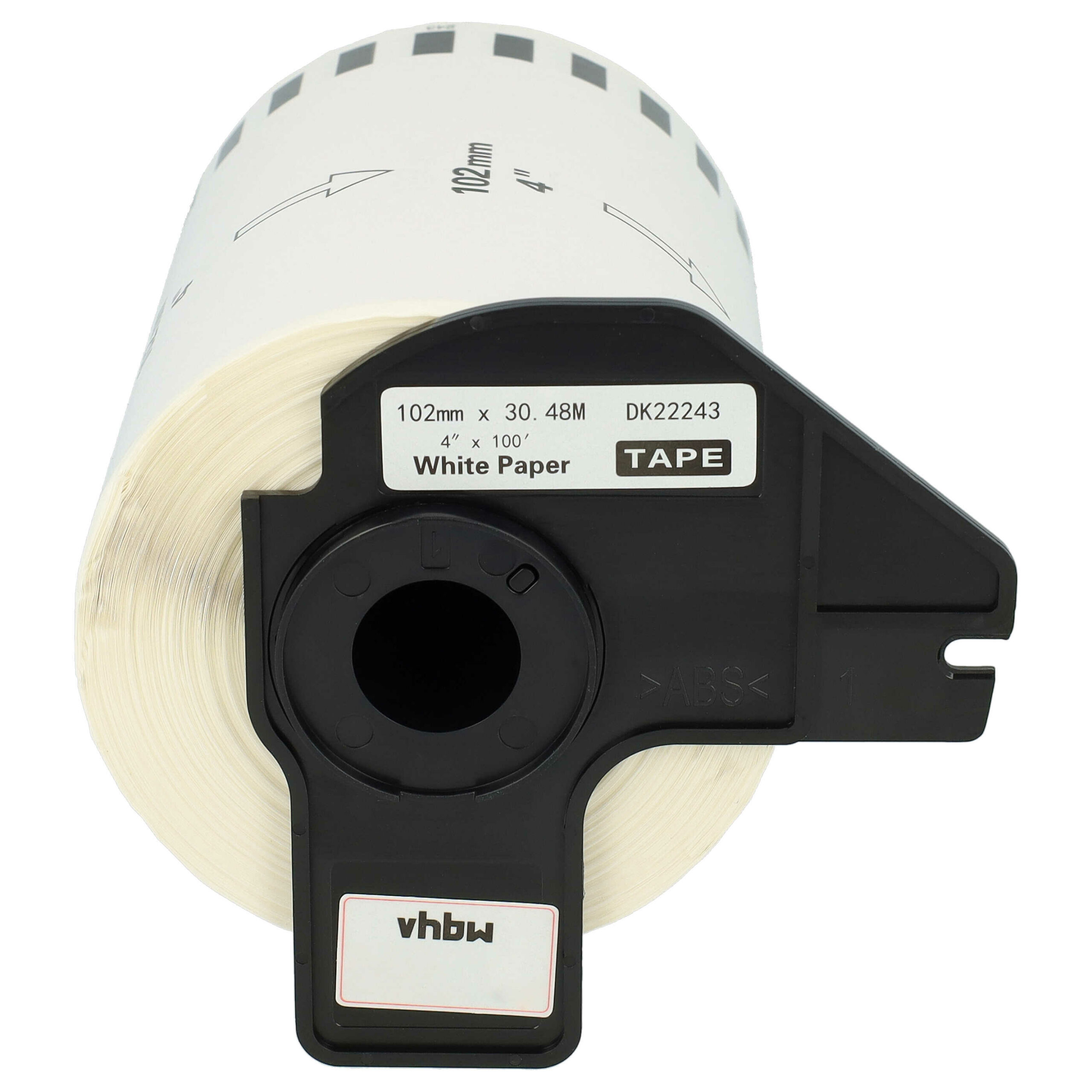 5x Rolos de Etiquetas vhbw substitui Brother DK-22243 - 102 mm x 30.48 m + Suporte - Image 3