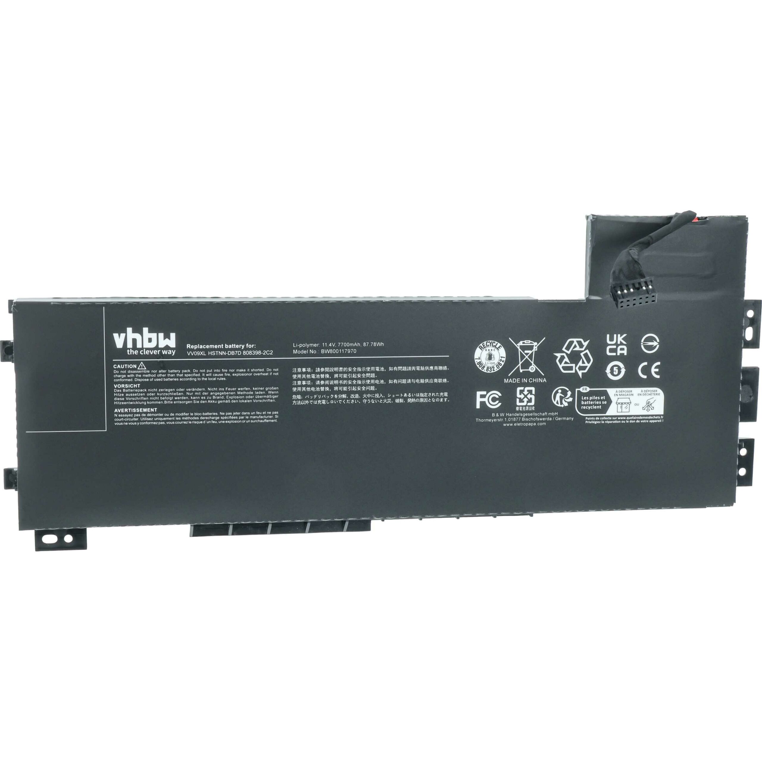 Bateria vhbw para portátil HP ZBook 15 G3, G4 / 17 G3 - 7700 mAh, 11.4 V - Image 3