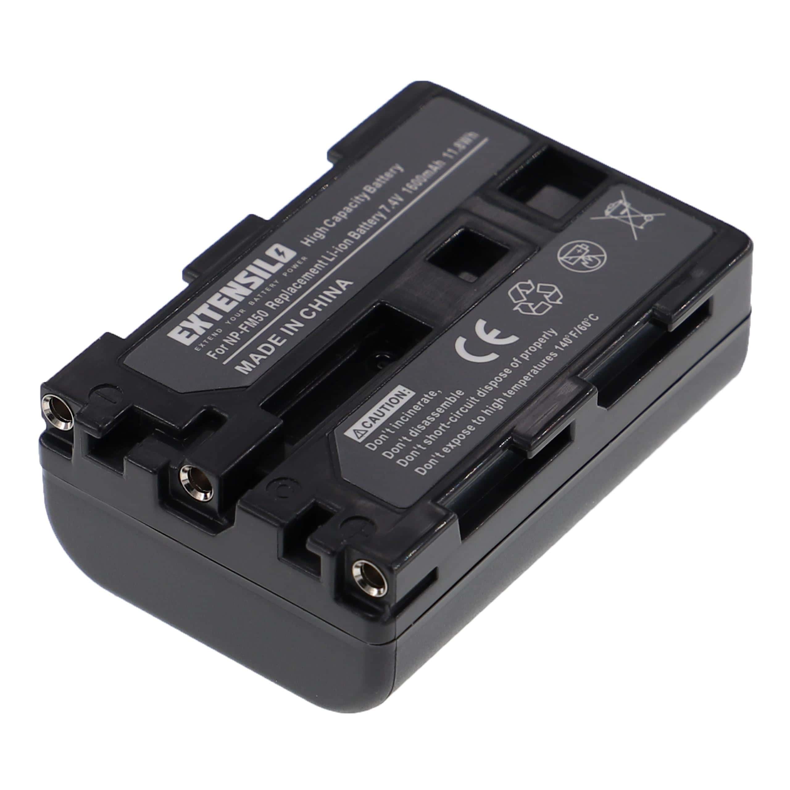 2x Baterias EXTENSILO para Sony NP-FM55H / NP-FM50 - 1600mAh, 7.4V - Image 3
