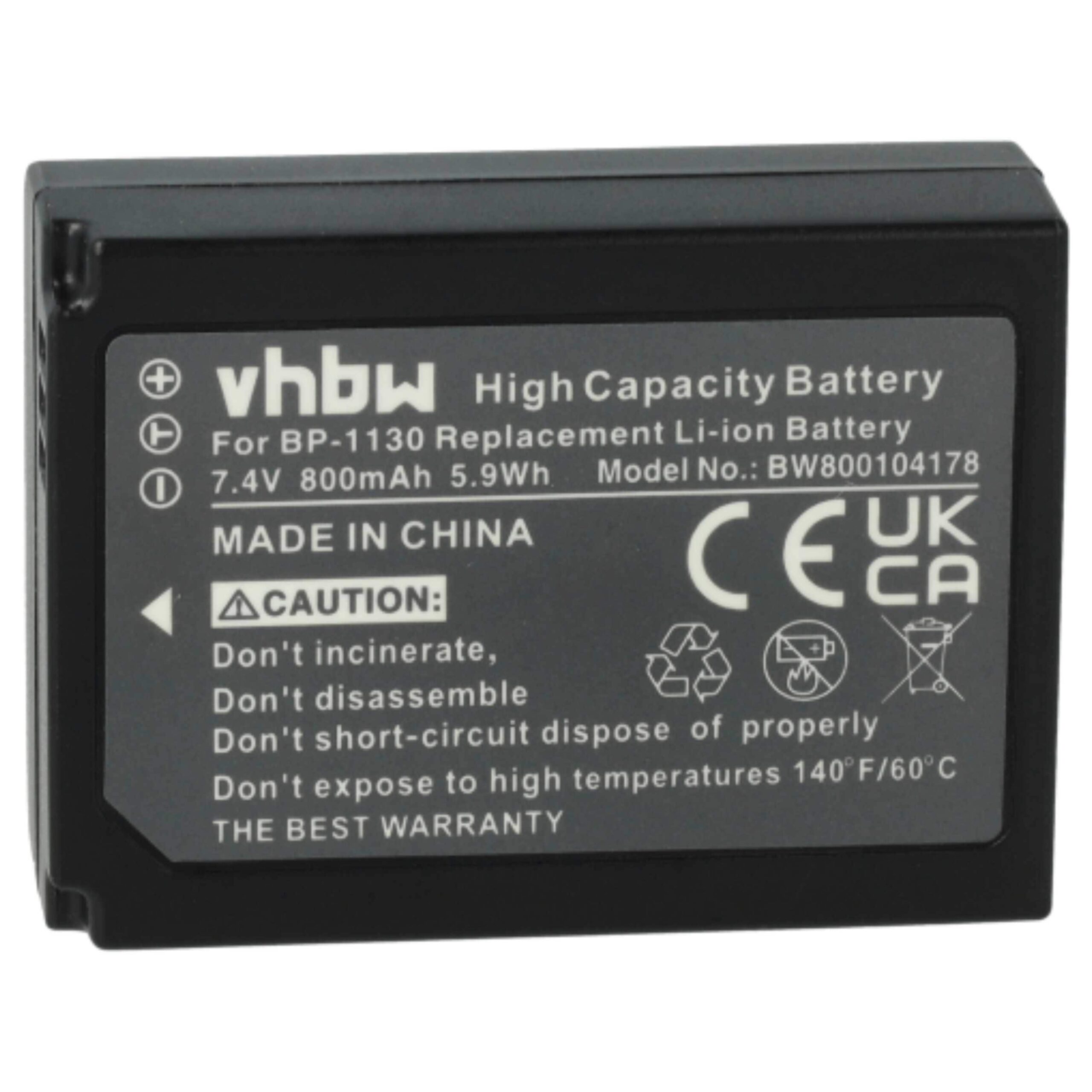 3x Bateria vhbw para Samsung BP-1130 / NX200 / NX300 / NX1000 - 800mAh, 7.4V - Image 3