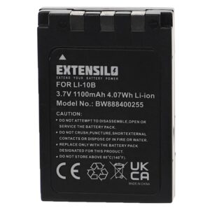 Bateria EXTENSILO Li-Ion 1100mAh 3.7V para Olympus Li-10B, Li-12B