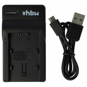 Carregador de Bateria USB-C com Cabo para Câmara Samsung SMX-F40 vhbw 0.5A