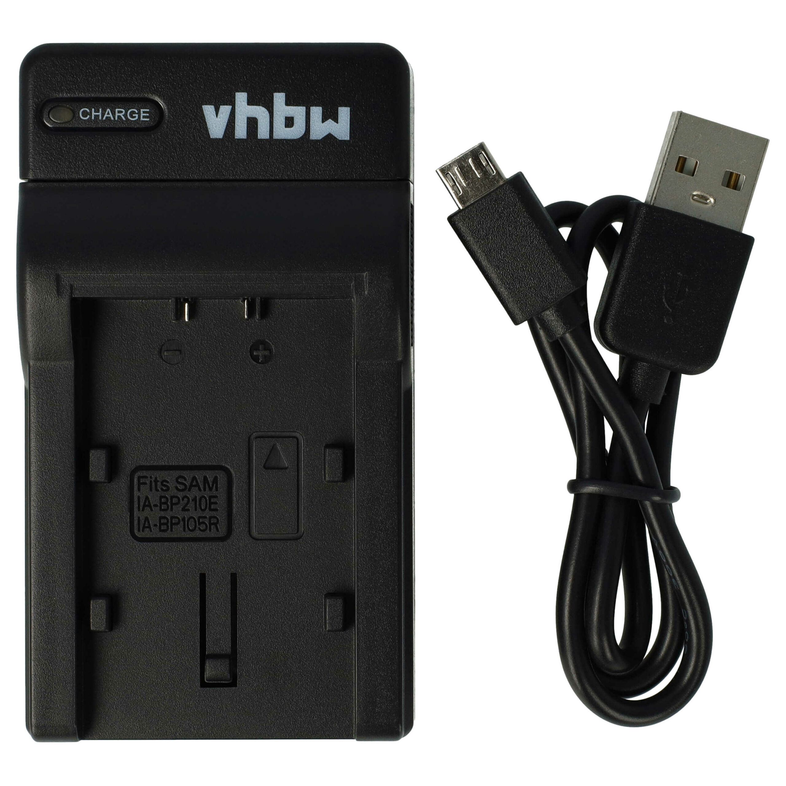 Carregador de Bateria USB-C com Cabo para Câmara Samsung SMX-F40 vhbw 0.5A