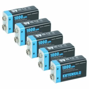 Bateria Bloco 9V EXTENSILO Li-Ion 1 Ah para Sistemas de Alarme Daitem BATV13 e Outros Dispositivos