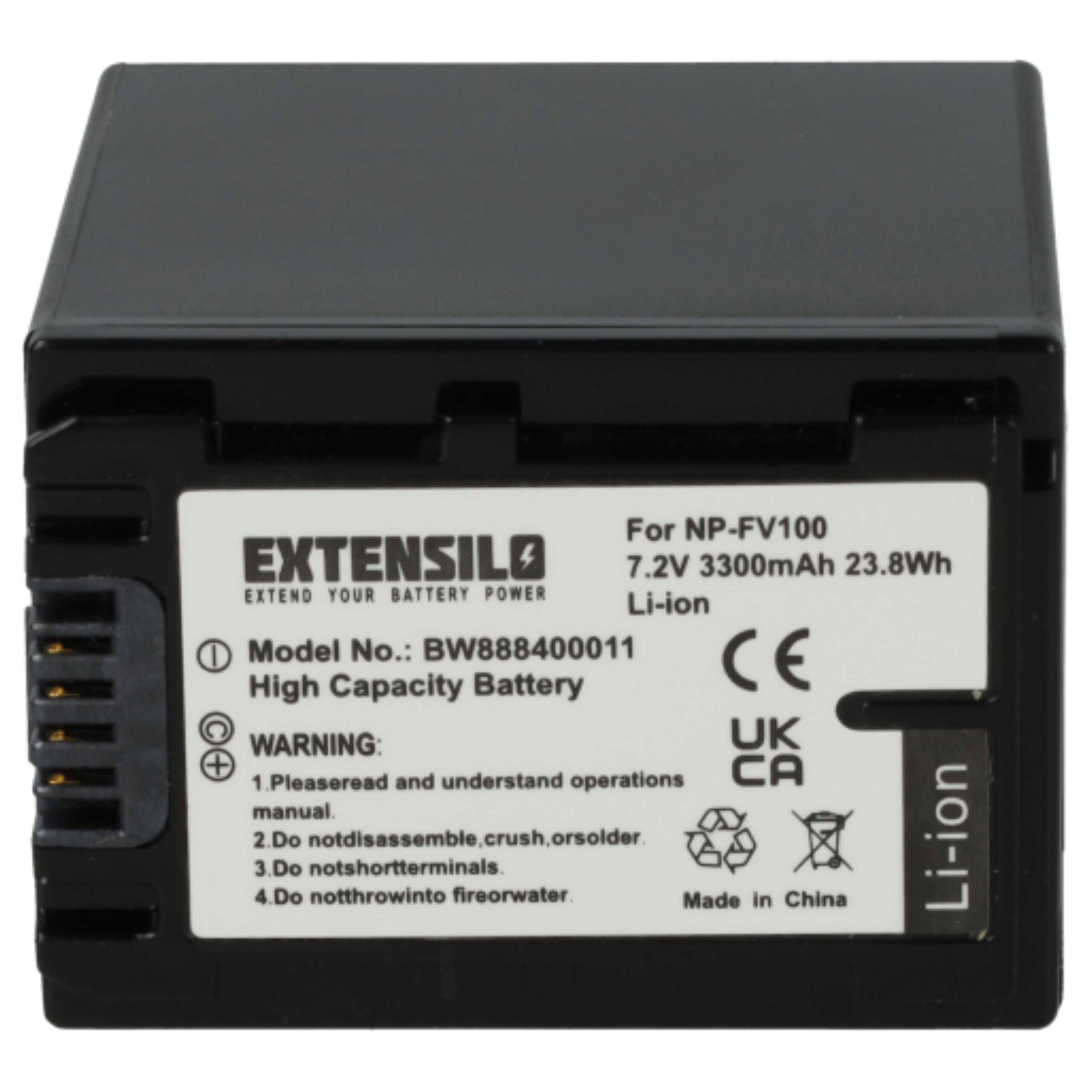 3x Baterias Extensilo 3300mAh para Sony NP-FH100, NP-FV100 - Image 3