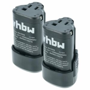 2x Bateria substitui Rockwell RW9300 para Ferramenta Elétrica - 2000 mAh, 12 V, Li-Ion