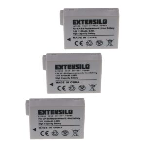3x Bateria Extensilo para Canon LP-E8 - 1140mAh, 7.4V