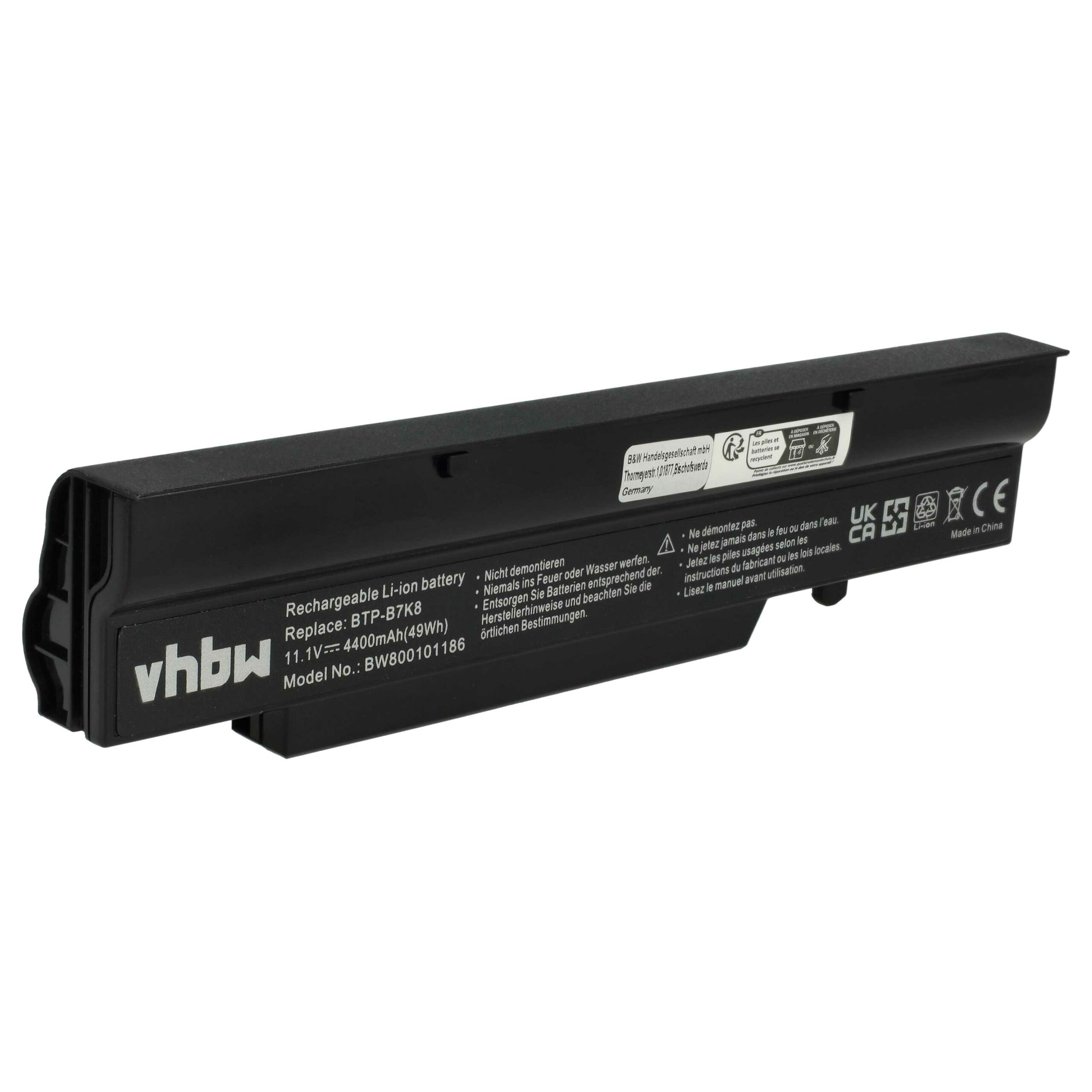 Bateria vhbw para portátil Fujitsu Amilo / Esprimo / Medion Akoya 4400 mAh 11.1 V