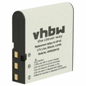 Bateria vhbw substitui BenQ NP-40DBA / NP-40 — 950mAh, 3.6V, Li-Ion