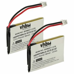 Bateria vhbw para Auscultadores sem fios Plantronics CS60 - 180 mAh 3.7 V (2x Baterias)