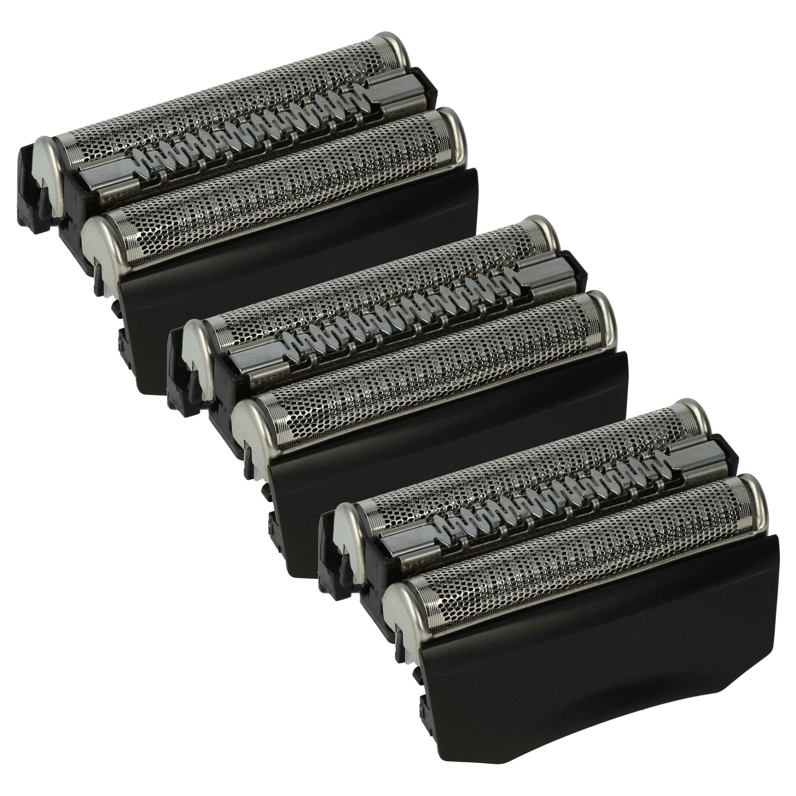 3x Cabeças de Corte vhbw para Máquina de Barbear Braun 70B, 70S - Preto