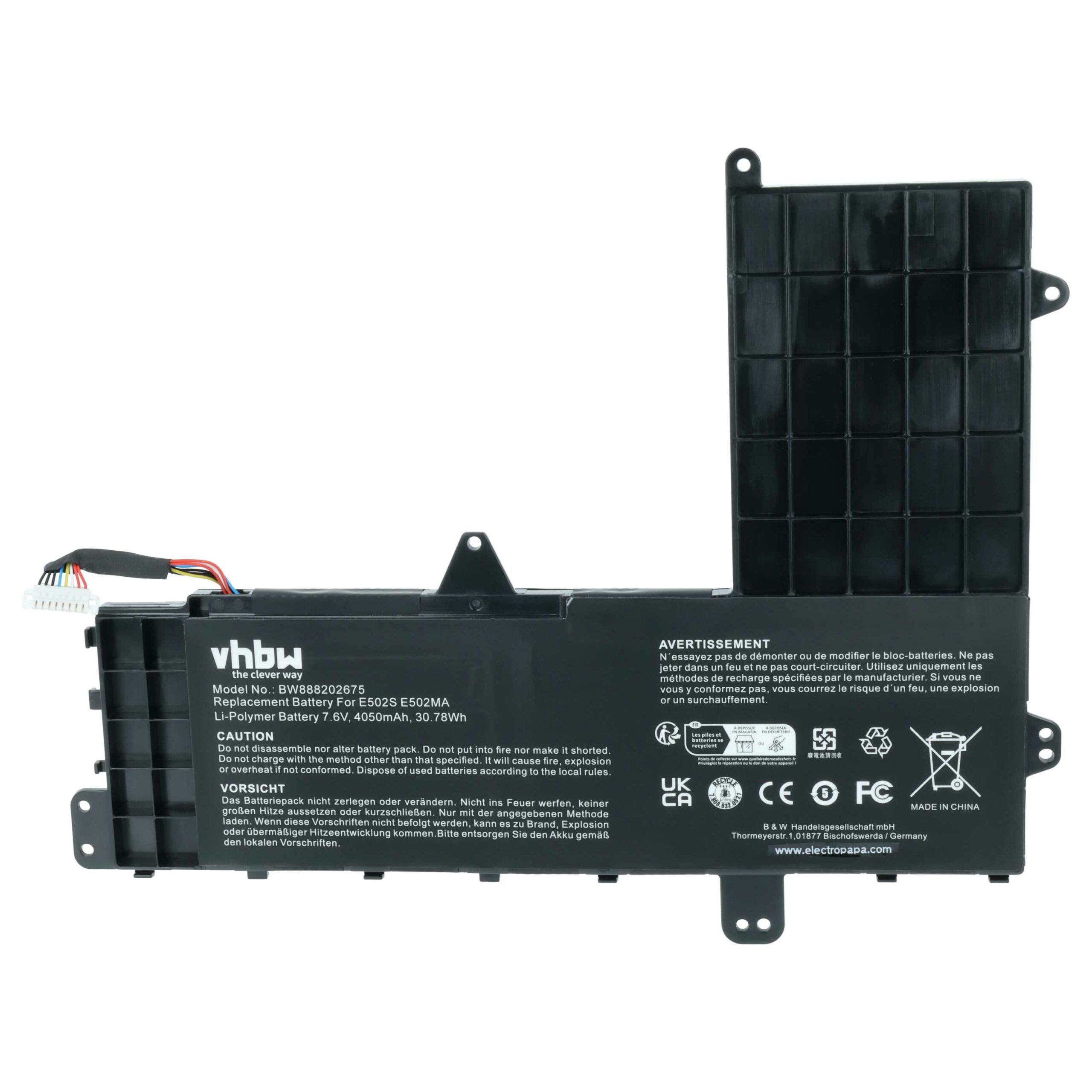 Bateria para Portátil vhbw para Asus E502, L502, VivoBook - 4050 mAh, 7.6 V - Image 3