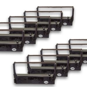 10x Fita de Tinta vhbw para NCR Dot Matrix, Impressora de Recibos - Preto