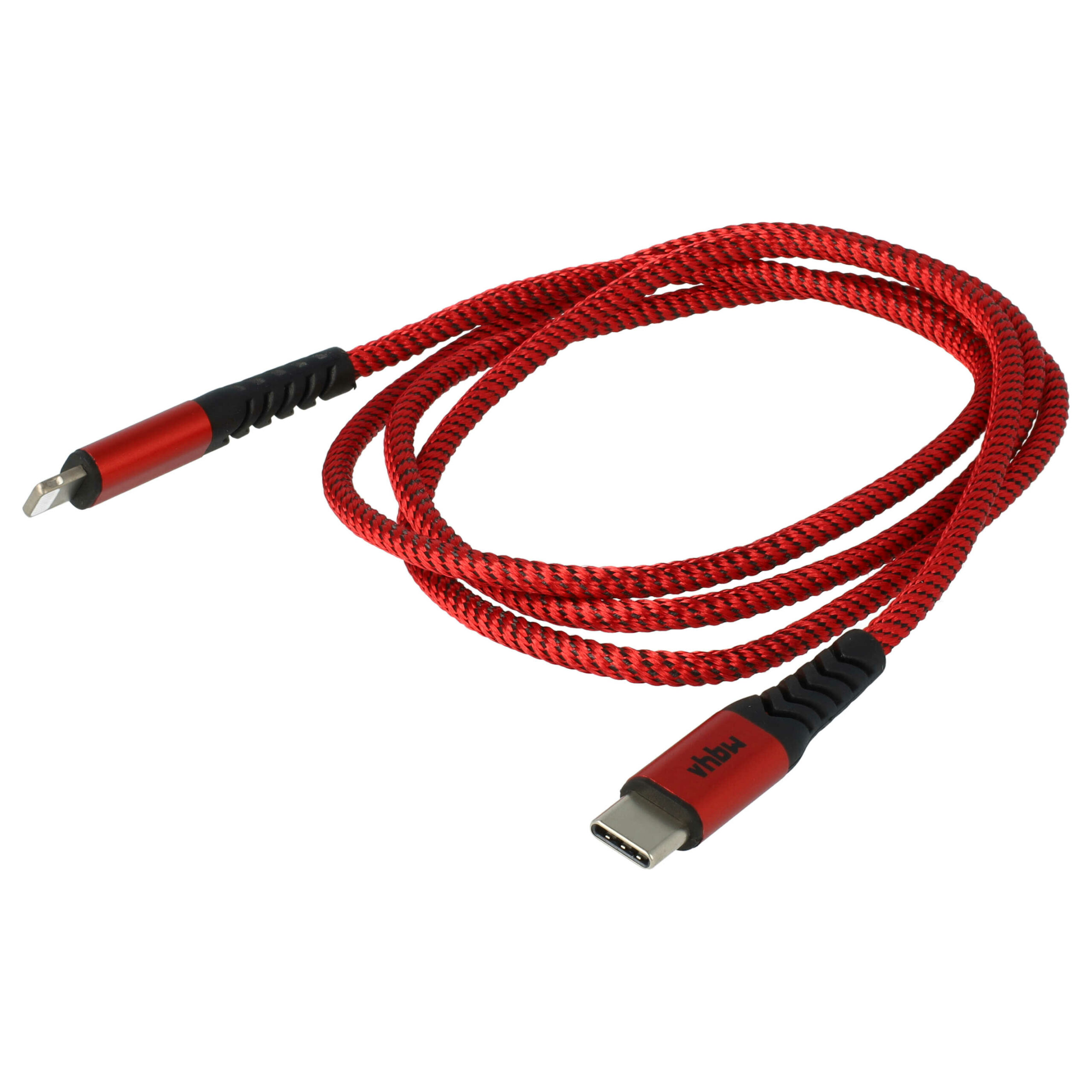 Pack de 3 Cabos USB-C para Lightning vhbw 100cm Preto e Vermelho - Image 4
