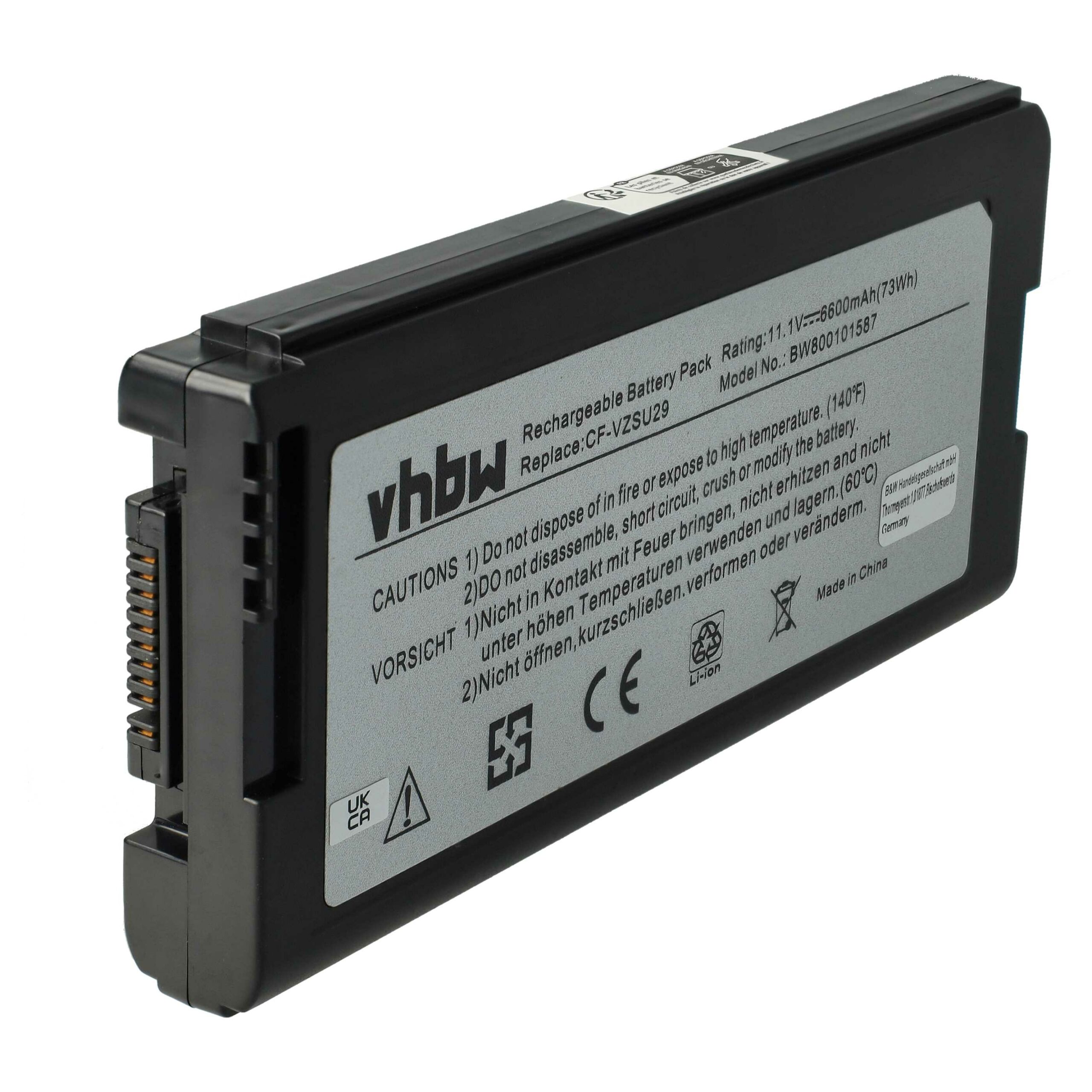 Bateria para Portátil vhbw para Panasonic CF-VZSU29, CF-VZU29A - 6600 mAh
