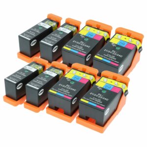 Conjunto de 8x Tinteiros vhbw para Dell 21, 22, 23, 24 - 196ml