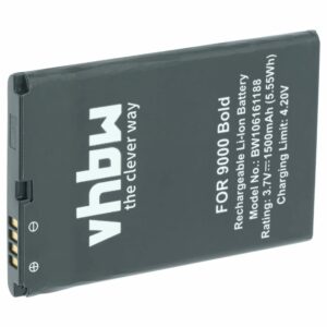 Bateria para Telemóvel vhbw substitui BlackBerry BAT-14392-001, M-S1 1500 mAh 3.7 V