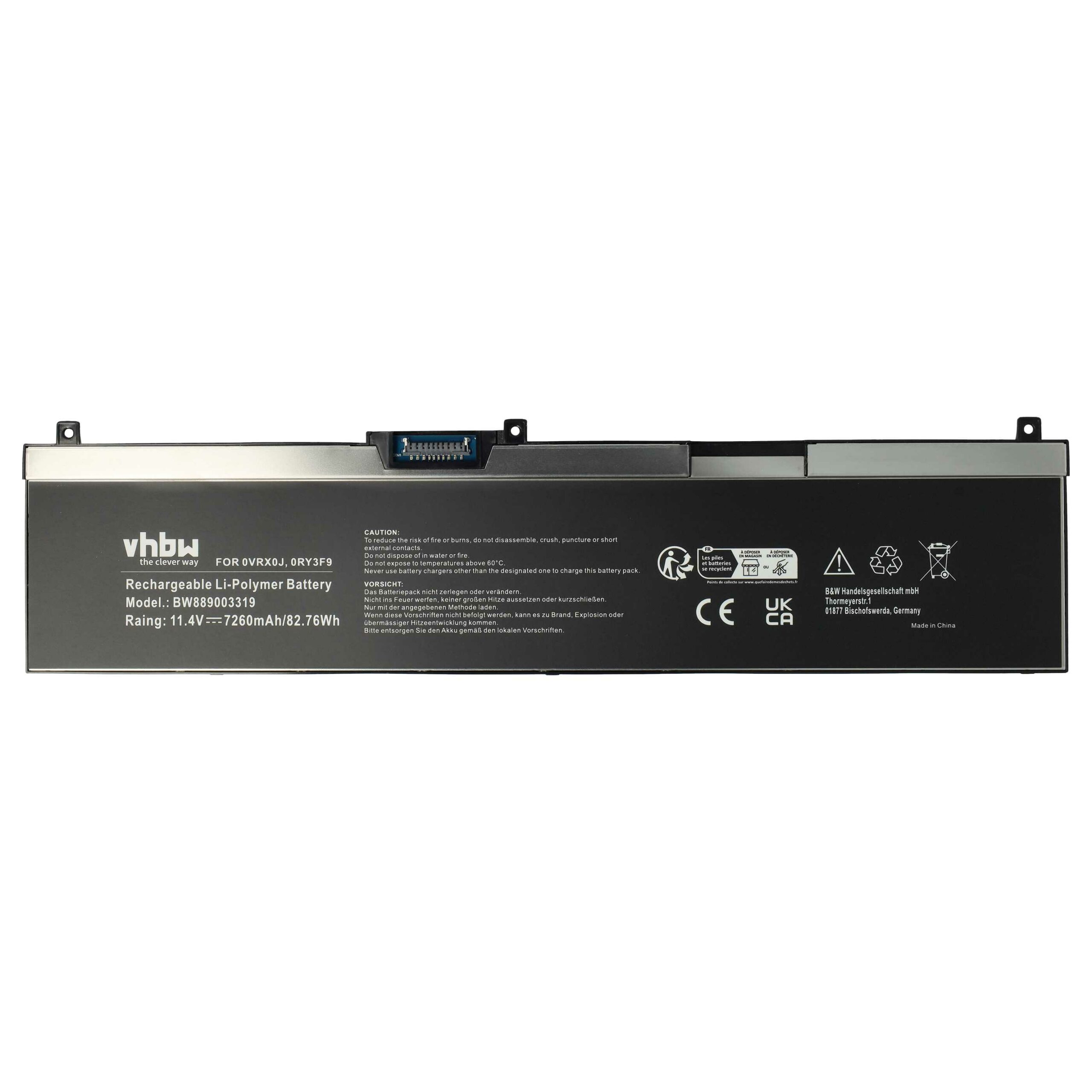 Bateria para Portátil vhbw para Dell Precision 7330, 7530, 7730 7260 mAh 11.4 V Li-polímero - Image 3