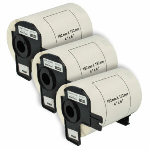 3x Rolo de Etiquetas vhbw para Brother DK-11241 com Suporte - 102 mm x 152 mm