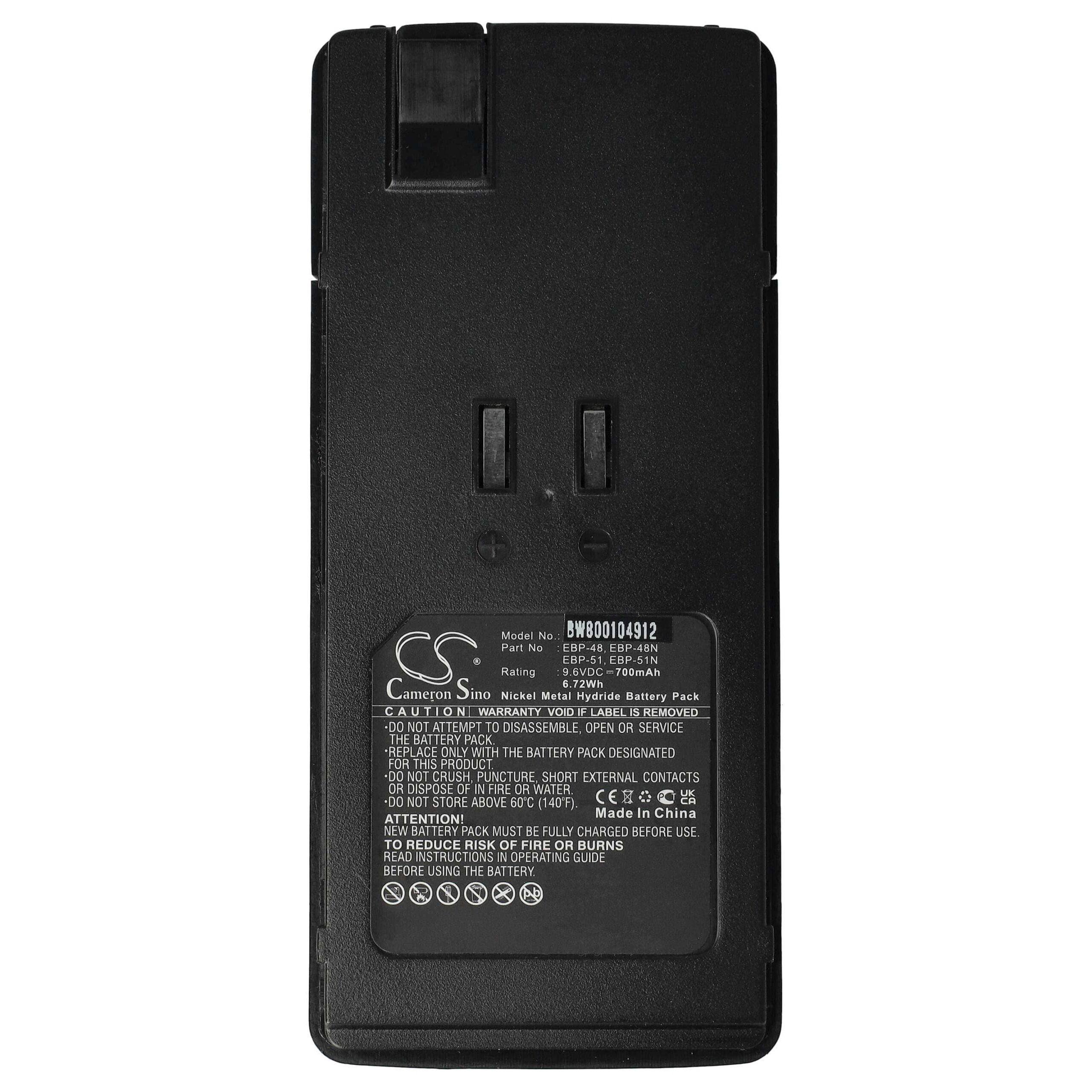 Bateria para Rádio Alinco DJ-193, DJ-195, DJ-596 (700 mAh, 9.6 V, NiMH) - Image 3