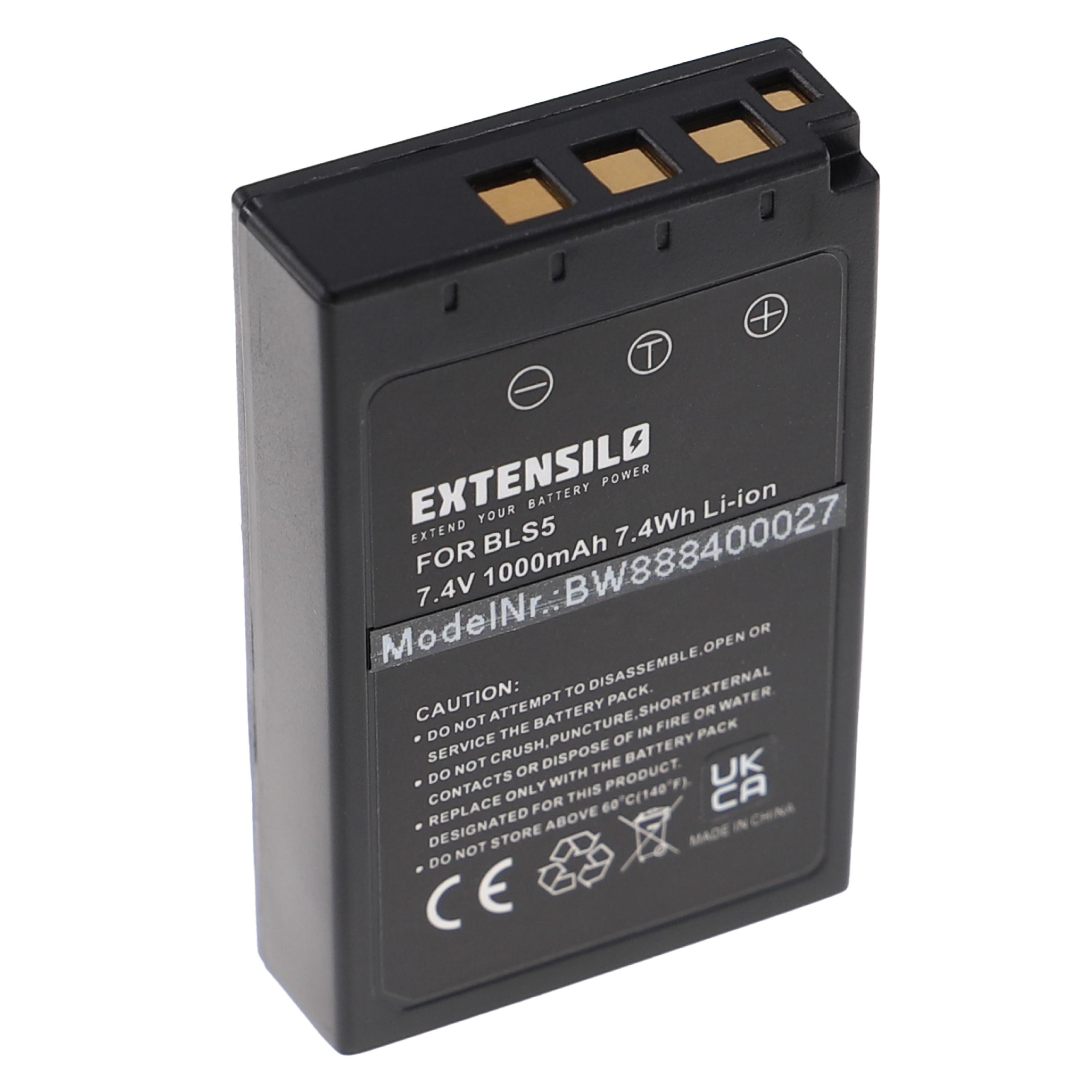 2x Baterias EXTENSILO para Olympus PS-BLS5, BLS50, BLS-5 - 1000mAh, 7.4V - Image 3