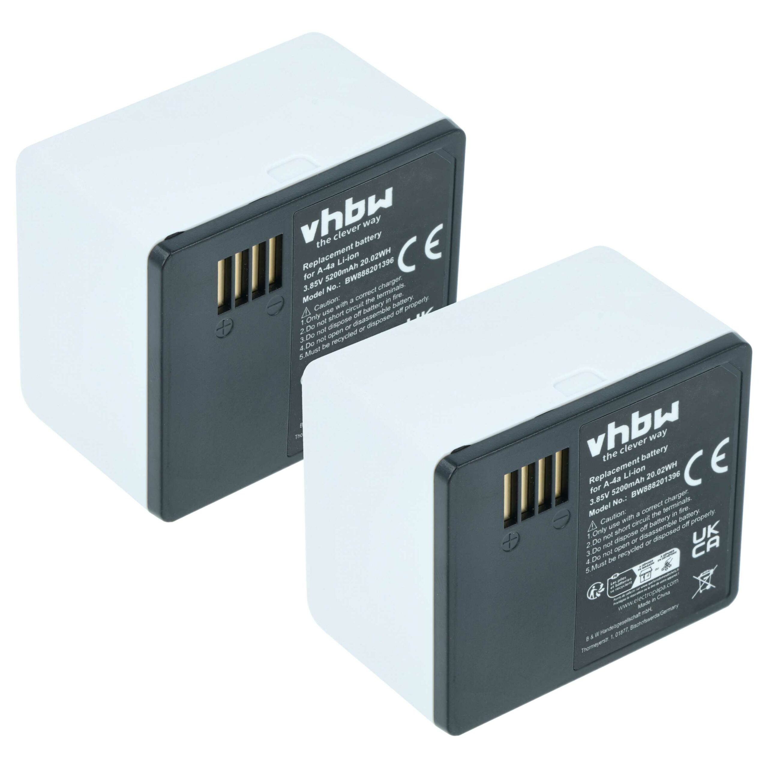 Bateria vhbw para Câmara de Segurança Arlo Pro 3 / Ultra (5200 mAh, 3.85 V, 2 unidades)