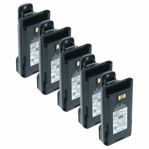 Pack 5x Baterias vhbw para Rádio Motorola AAJ67X001 - 2600 mAh 7.4 V Li-Ion + Mola de Cinto
