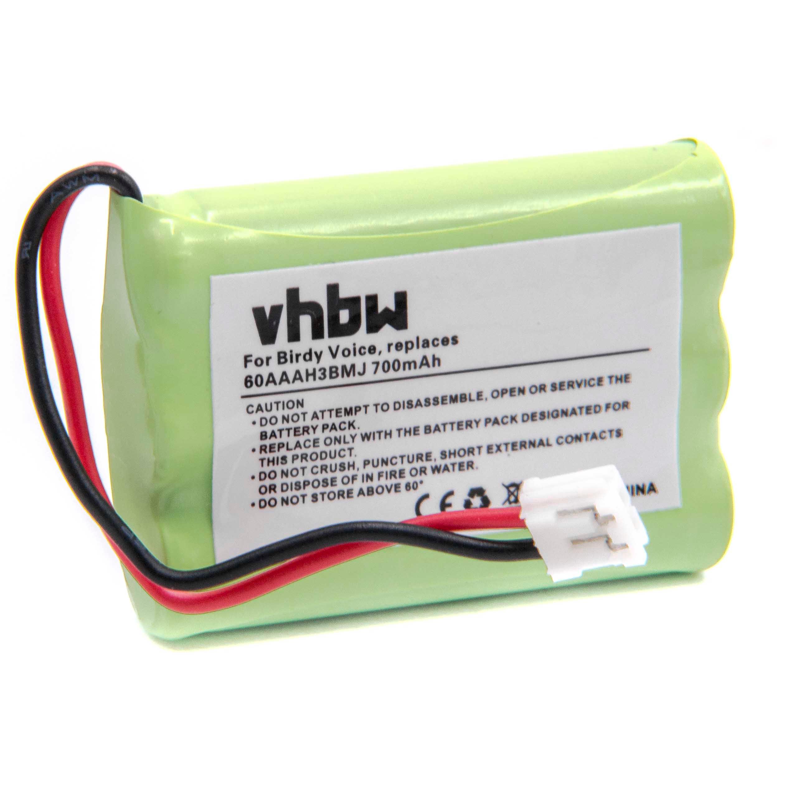Bateria vhbw para telefone fixo Logicom 700 mAh 3.6 V NiMH