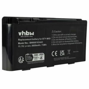 Bateria para Portátil vhbw substitui Medion BTY-M6D - 6600 mAh 11.1 V
