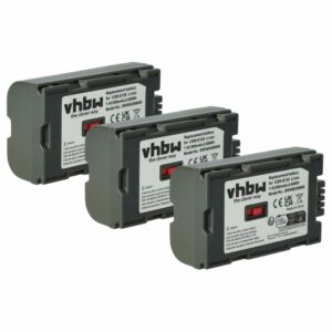 Bateria vhbw para Câmara Hitachi / Panasonic (900 mAh, 7.2 V, Li-Ion, 3 Unidades)