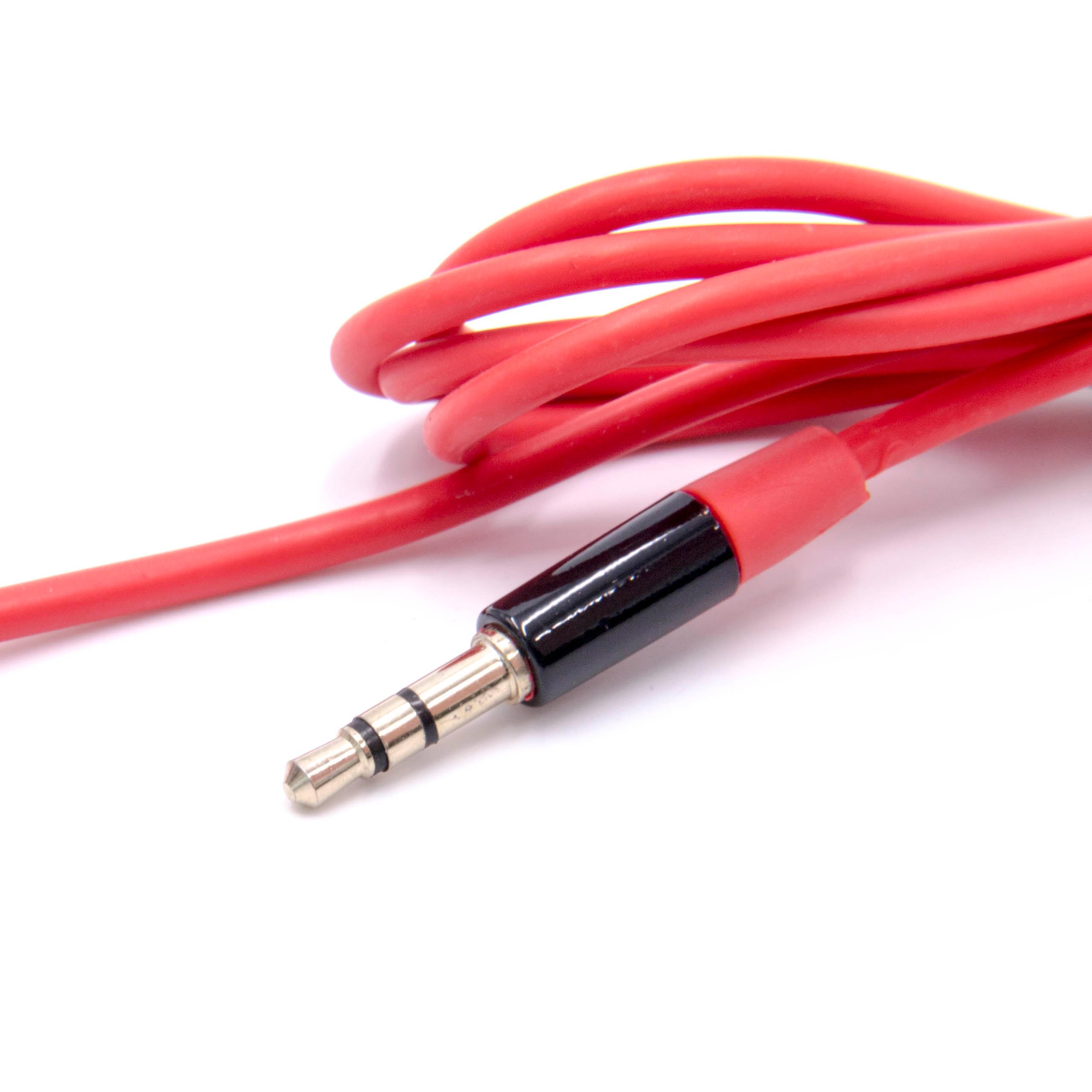 Cabo de Áudio com Microfone vhbw para Beats by Dr. Dre Solo / Studio - 120 cm - Vermelho - Image 2