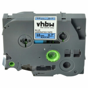 Fita de Etiquetas vhbw substitui Brother TZ-541, TZE-541 - 18 mm Preto sobre Azul