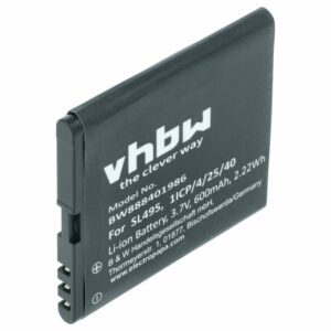 Bateria vhbw 600 mAh 3.7 V para telemóvel Bea-fon SL495, SL595, SL595 Plus