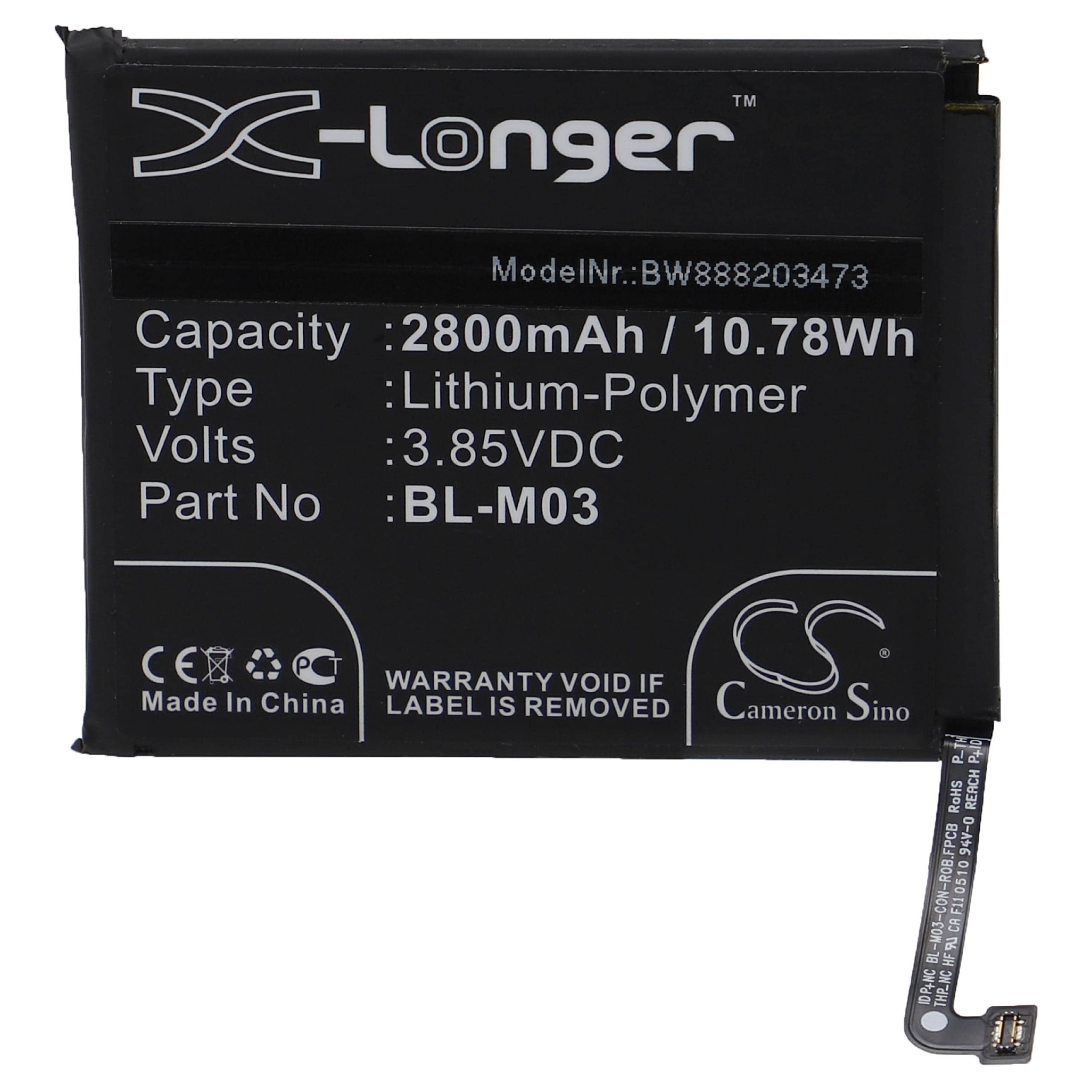 Bateria de telemóvel vhbw substitui LG BL-M03 2800 mAh 3.85 V Li-polymer