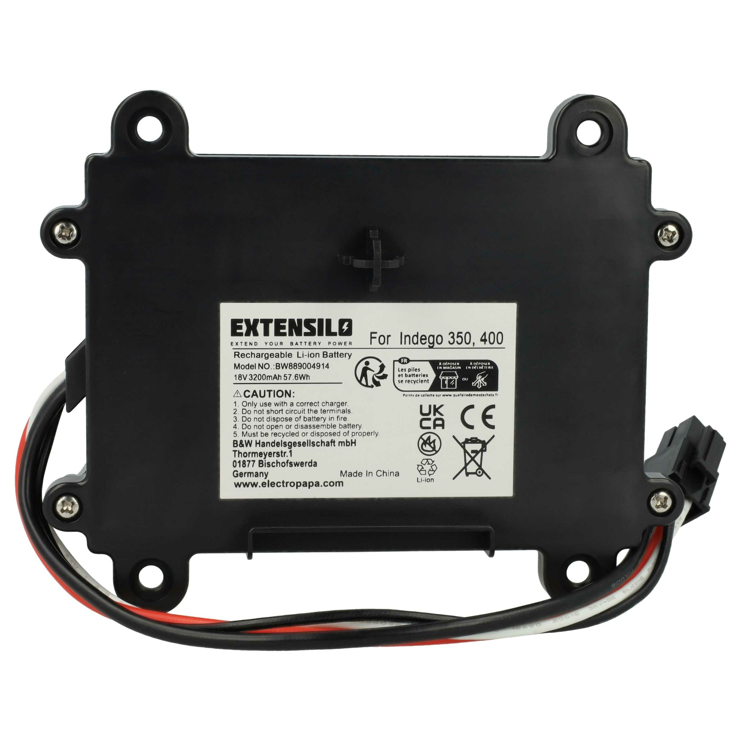 Bateria EXTENSILO para Bosch Indego 350 / 400 / S 500 / M 700 - 3.2 Ah 18 V Li-Ion - Image 3