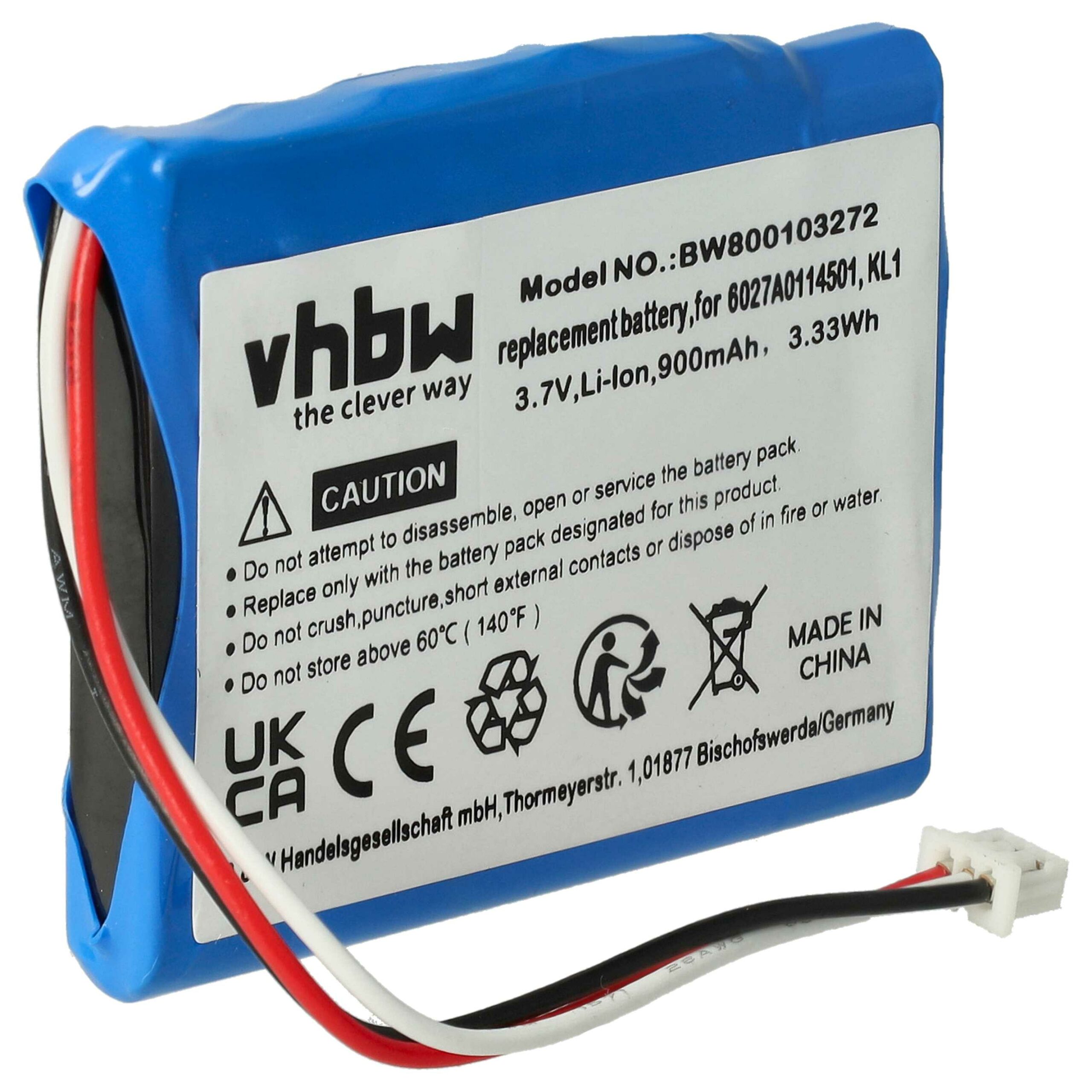Bateria GPS vhbw para TomTom Via 135, 1405, 1505 - 900mAh, 3.7V