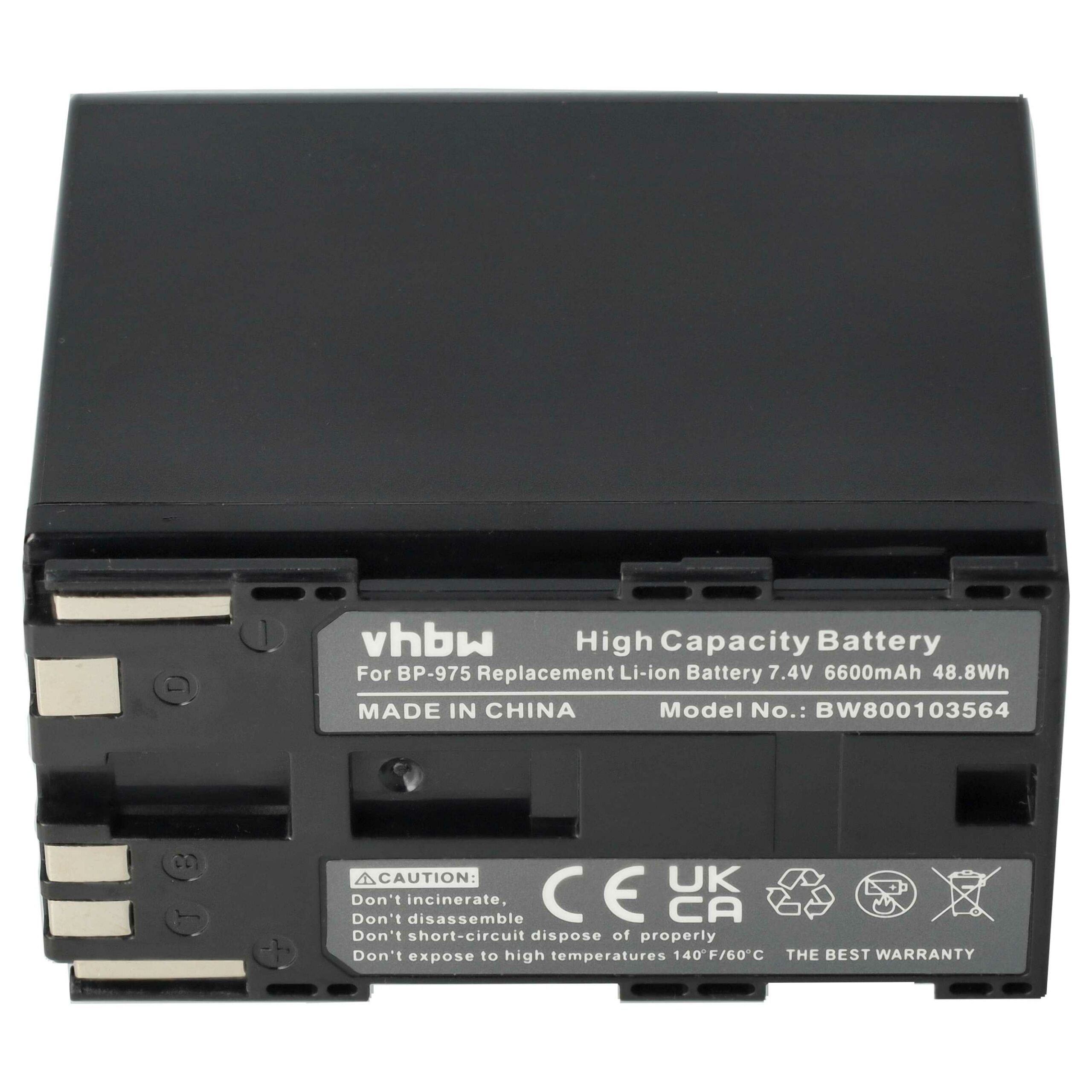 Bateria vhbw para Câmara Canon BP-975, BP-955 - 6600 mAh 7.4 V Li-Ion - Image 3