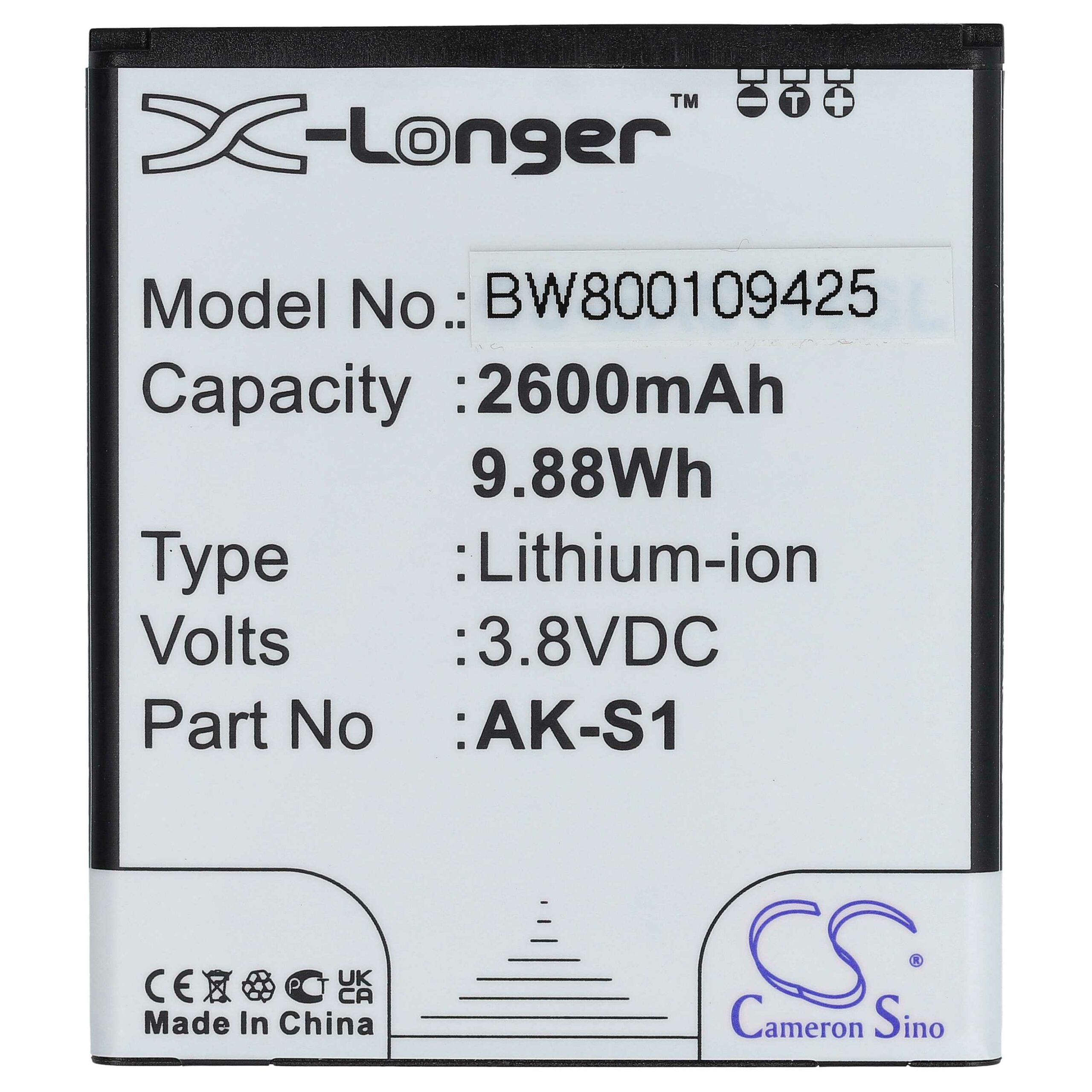 Bateria vhbw para Telemóvel Emporia AK-S1 / AK-S1(V1.0) - 2600 mAh 3.8 V Li-Ion - Image 3