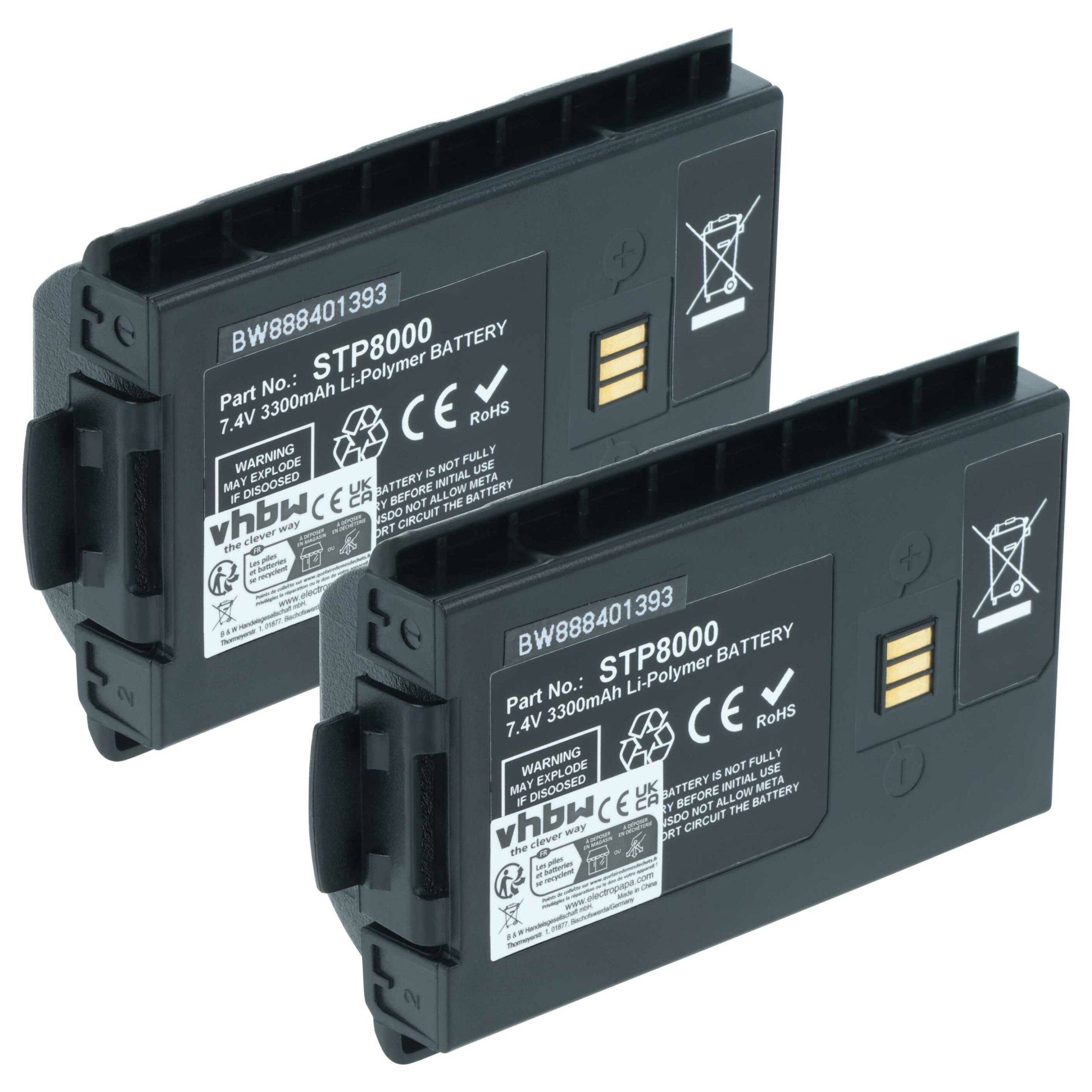 Bateria vhbw para Rádio Sepura 3300 mAh 7.4 V Li-Ion (2 Unidades)