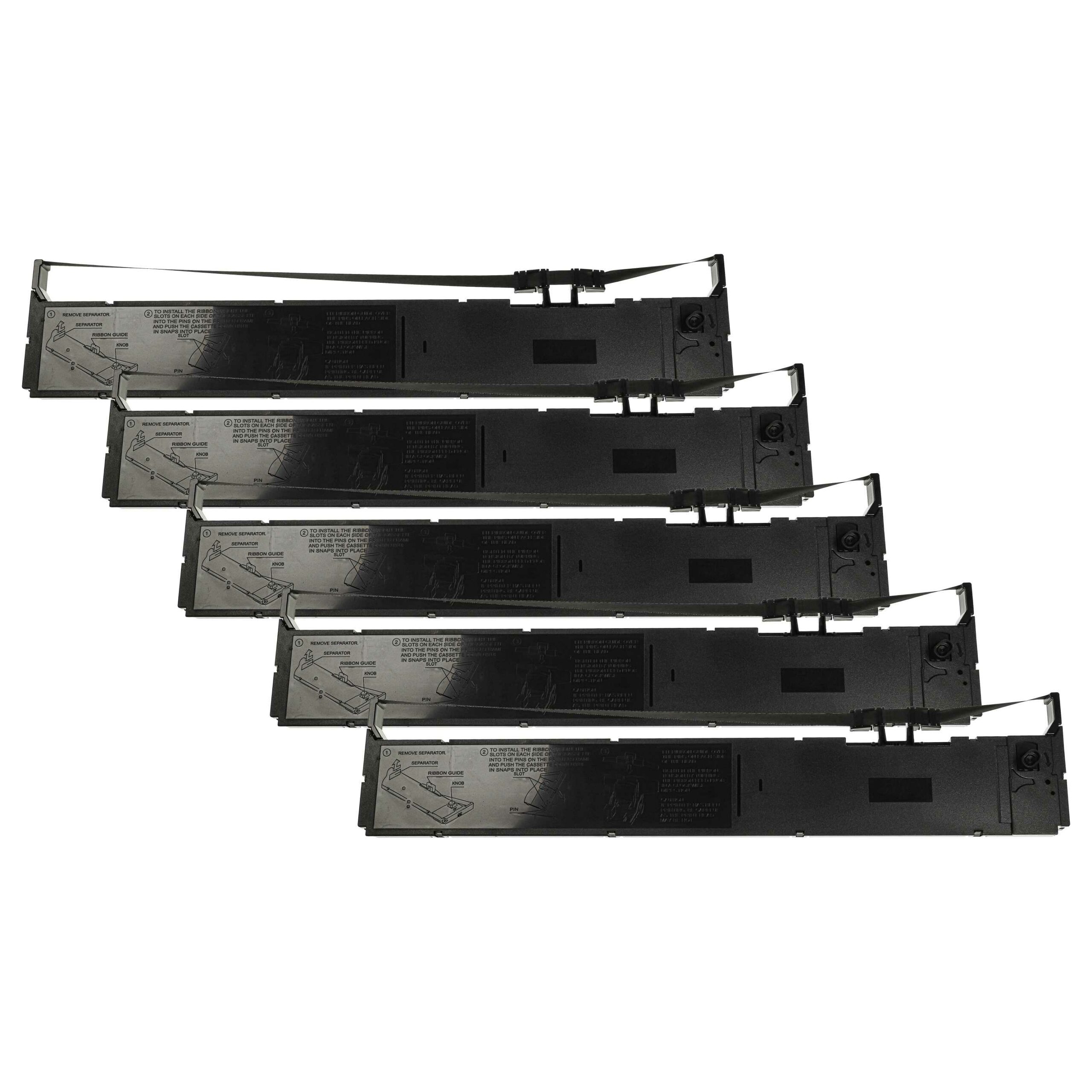 5x Fita de Tinta vhbw para Epson DFX 9000, DFX 9000 N - Preto