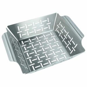 Cesto para Grelhar vhbw em Aço Inoxidável para Legumes, Carne e Peixe (Substitui Weber 6481)